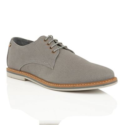 Frank Wright Grey canvas 'Telford' lace up derby shoes